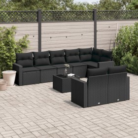 Set de sofás de jardín 8 piezas y cojines ratán sintético negro de , Conjuntos de jardín - Ref: Foro24-3219215, Precio: 593,2...