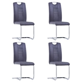 Sillas de comedor voladizas 4 uds piel de ante artificial gris de vidaXL, Sillas de comedor - Ref: Foro24-281786, Precio: 260...