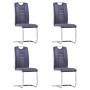 Sillas de comedor voladizas 4 uds piel de ante artificial gris de vidaXL, Sillas de comedor - Ref: Foro24-281786, Precio: 260...
