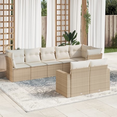 Juego de sofás de jardín con cojines beige 8 pzas ratán PE de , Conjuntos de jardín - Ref: Foro24-3219208, Precio: 564,26 €, ...