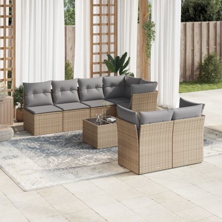 Juego de sofás de jardín con cojines beige 8 pzas ratán PE de , Conjuntos de jardín - Ref: Foro24-3217299, Precio: 508,53 €, ...
