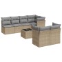 Juego de sofás de jardín con cojines beige 8 pzas ratán PE de , Conjuntos de jardín - Ref: Foro24-3217299, Precio: 508,53 €, ...