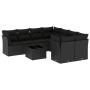 Set de sofás de jardín 8 piezas y cojines ratán sintético negro de , Conjuntos de jardín - Ref: Foro24-3217315, Precio: 559,8...