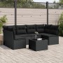 Set de comedor de jardín 7 pzas y cojines ratán sintético negro de , Conjuntos de jardín - Ref: Foro24-3249234, Precio: 433,3...