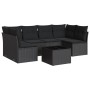 Set de comedor de jardín 7 pzas y cojines ratán sintético negro de , Conjuntos de jardín - Ref: Foro24-3249234, Precio: 433,3...