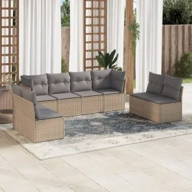 Juego de sofás de jardín con cojines beige 8 pzas ratán PE de , Conjuntos de jardín - Ref: Foro24-3249288, Precio: 462,86 €, ...