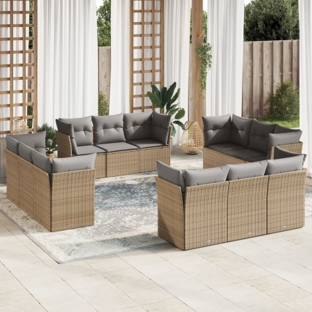 Set de sofás de jardín 12 pzas y cojines ratán sintético marrón de , Conjuntos de jardín - Ref: Foro24-3217329, Precio: 790,8...
