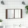 Armario espejo de baño LED acrílico marrón roble 90x12x45 cm de , Tocadores de baño - Ref: Foro24-834969, Precio: 56,81 €, De...