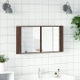 Armario espejo de baño LED acrílico marrón roble 90x12x45 cm de , Tocadores de baño - Ref: Foro24-834969, Precio: 57,51 €, De...