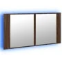 Armario espejo de baño LED acrílico marrón roble 90x12x45 cm de , Tocadores de baño - Ref: Foro24-834969, Precio: 56,81 €, De...