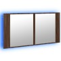 Armario espejo de baño LED acrílico marrón roble 90x12x45 cm de , Tocadores de baño - Ref: Foro24-834969, Precio: 57,51 €, De...