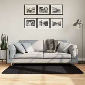 Alfombra peluda de pelo largo moderna PAMPLONA negra 80x150 cm de , Alfombras - Ref: Foro24-375273, Precio: 30,41 €, Descuent...