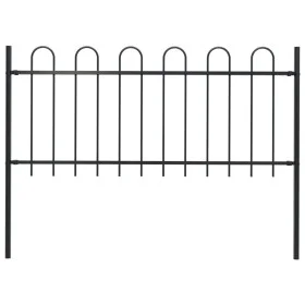 Gartenzaun mit schwarzen Stahlbügelspitzen 1,7 m von vidaXL, Zaunpaneele - Ref: Foro24-144929, Preis: 73,77 €, Rabatt: %