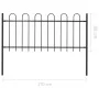 Gartenzaun mit schwarzen Stahlbügelspitzen 1,7 m von vidaXL, Zaunpaneele - Ref: Foro24-144929, Preis: 73,77 €, Rabatt: %