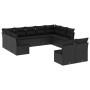 Set de sofás de jardín 11 pzas y cojines ratán sintético negro de , Conjuntos de jardín - Ref: Foro24-3250184, Precio: 626,79...