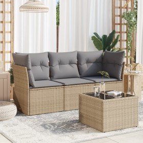 Juego de sofás jardín con cojines 4 pzas ratán sintético beige de , Conjuntos de jardín - Ref: Foro24-3217219, Precio: 239,60...