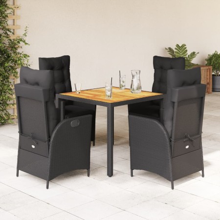Set de muebles jardín 5 pzas con cojines ratán sintético negro en Conjuntos de jardín | Comprar online en Foru.es