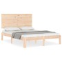 Estructura de cama con cabecero madera maciza 140x190 cm de , Camas y somieres - Ref: Foro24-3193641, Precio: 140,19 €, Descu...