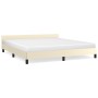 Estructura de cama con cabecero cuero sintético crema 160x200cm de , Camas y somieres - Ref: Foro24-347509, Precio: 126,92 €,...