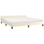 Estructura de cama con cabecero cuero sintético crema 160x200cm de , Camas y somieres - Ref: Foro24-347509, Precio: 126,92 €,...
