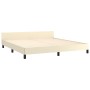 Estructura de cama con cabecero cuero sintético crema 160x200cm de , Camas y somieres - Ref: Foro24-347509, Precio: 126,92 €,...