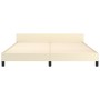 Estructura de cama con cabecero cuero sintético crema 160x200cm de , Camas y somieres - Ref: Foro24-347509, Precio: 126,92 €,...