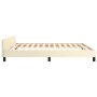 Estructura de cama con cabecero cuero sintético crema 160x200cm de , Camas y somieres - Ref: Foro24-347509, Precio: 126,92 €,...