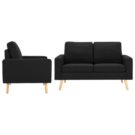 Juego de sofás de 2 piezas de tela negro de , Sofás - Ref: Foro24-3056623, Precio: 389,40 €, Descuento: %