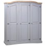 Armario madera de pino Mexicano estilo Corona gris 3 puertas de vidaXL, Armarios roperos - Ref: Foro24-282621, Precio: 453,48...