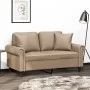 Sofá de 2 plazas con cojines cuero sintético capuchino 120 cm de , Sofás - Ref: Foro24-3200929, Precio: 237,80 €, Descuento: %