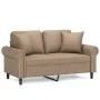 Sofá de 2 plazas con cojines cuero sintético capuchino 120 cm de , Sofás - Ref: Foro24-3200929, Precio: 237,80 €, Descuento: %