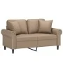 Sofá de 2 plazas con cojines cuero sintético capuchino 120 cm de , Sofás - Ref: Foro24-3200929, Precio: 237,80 €, Descuento: %
