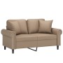 Sofá de 2 plazas con cojines cuero sintético capuchino 120 cm de , Sofás - Ref: Foro24-3200929, Precio: 241,50 €, Descuento: %