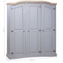 Armario madera de pino Mexicano estilo Corona gris 3 puertas de vidaXL, Armarios roperos - Ref: Foro24-282621, Precio: 453,48...