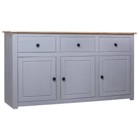Gray Panama style solid pine wood sideboard 135x40x80 cm by vidaXL, Sideboards - Ref: Foro24-282704, Price: 242,82 €, Discoun...