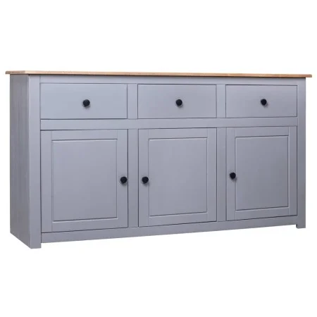 Gray Panama style solid pine wood sideboard 135x40x80 cm by vidaXL, Sideboards - Ref: Foro24-282704, Price: 242,82 €, Discoun...
