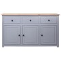 Aparador de madera maciza pino estilo Panamá gris 135x40x80 cm de vidaXL, Aparadores - Ref: Foro24-282704, Precio: 267,92 €, ...