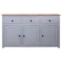 Gray Panama style solid pine wood sideboard 135x40x80 cm by vidaXL, Sideboards - Ref: Foro24-282704, Price: 242,82 €, Discoun...