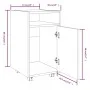 Armario auxiliar con ruedas contrachapado gris 33x38x60 cm de , Taquillas y armarios de almacenamiento - Ref: Foro24-815853, ...