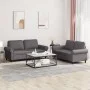 Juego de sofás con cojines 2 piezas cuero sintético gris de , Sofás - Ref: Foro24-3202152, Precio: 444,00 €, Descuento: %