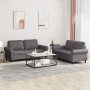 Juego de sofás con cojines 2 piezas cuero sintético gris de , Sofás - Ref: Foro24-3202152, Precio: 450,79 €, Descuento: %