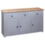 Gray Panama style solid pine wood sideboard 135x40x80 cm by vidaXL, Sideboards - Ref: Foro24-282704, Price: 242,82 €, Discoun...