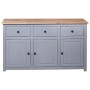 Aparador de madera maciza pino estilo Panamá gris 135x40x80 cm de vidaXL, Aparadores - Ref: Foro24-282704, Precio: 267,92 €, ...