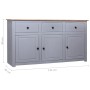 Aparador de madera maciza pino estilo Panamá gris 135x40x80 cm de vidaXL, Aparadores - Ref: Foro24-282704, Precio: 267,92 €, ...