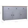 Gray Panama style solid pine wood sideboard 135x40x80 cm by vidaXL, Sideboards - Ref: Foro24-282704, Price: 242,82 €, Discoun...