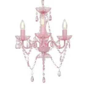 Lámpara de araña con cuentas rosa redonda 3 x E14 de vidaXL, Lámparas - Ref: Foro24-281598, Precio: 67,82 €, Descuento: %