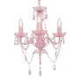 Lámpara de araña con cuentas rosa redonda 3 x E14 de vidaXL, Lámparas - Ref: Foro24-281598, Precio: 61,81 €, Descuento: %