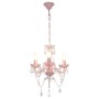 Lámpara de araña con cuentas rosa redonda 3 x E14 de vidaXL, Lámparas - Ref: Foro24-281598, Precio: 61,81 €, Descuento: %