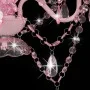 Lámpara de araña con cuentas rosa redonda 3 x E14 de vidaXL, Lámparas - Ref: Foro24-281598, Precio: 67,82 €, Descuento: %