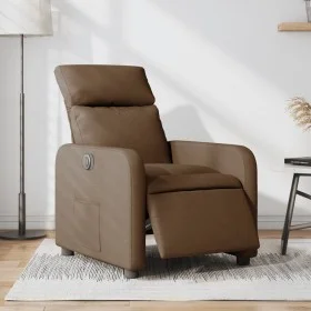 Sillón reclinable eléctrico de tela marrón de , Sillones - Ref: Foro24-3206685, Precio: 224,14 €, Descuento: %